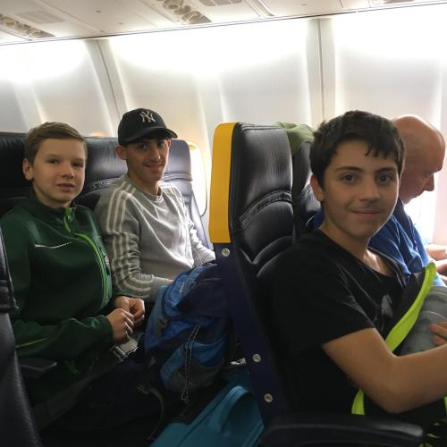 our boys on the plane