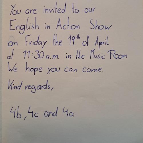 4th form invitation text
